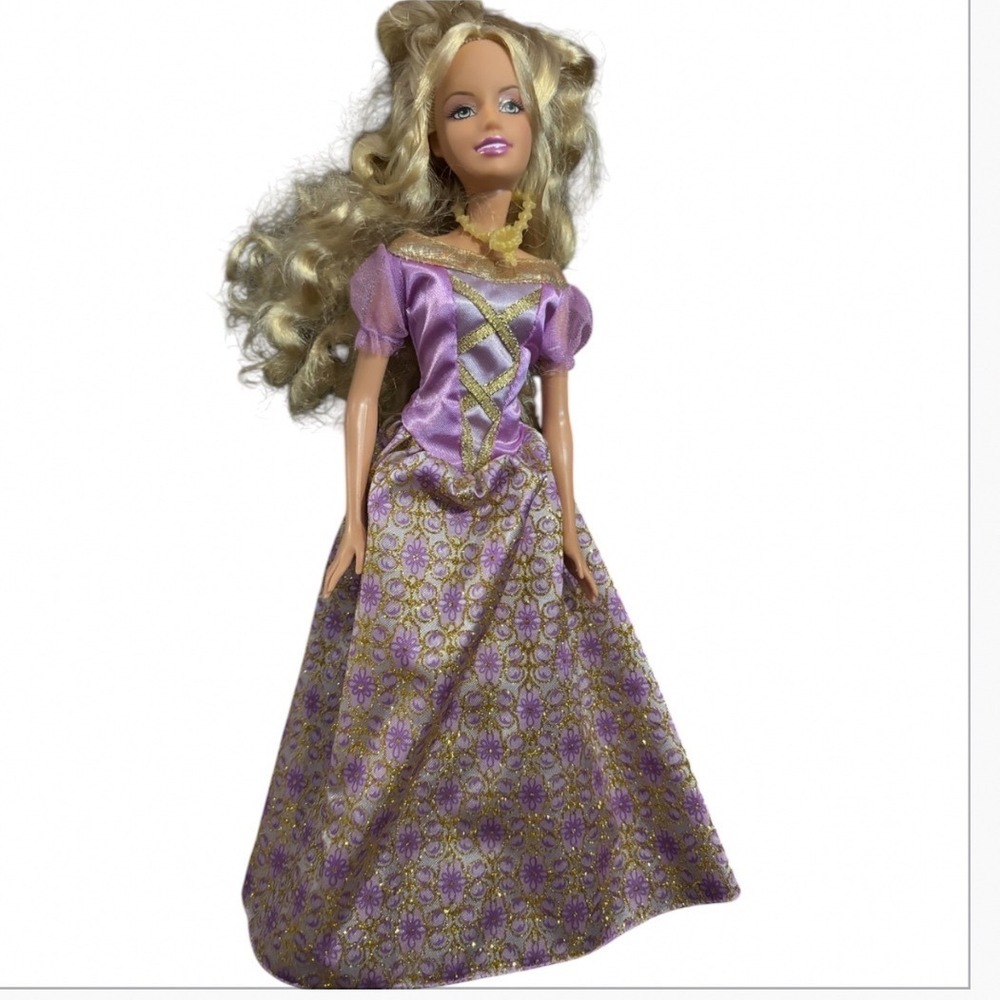 Barbie Masquerade Ball Princess Doll Purple Gold Floral Dress 2007 Mattel M4491